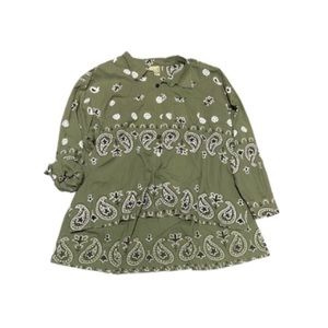 Olive bandana button down shirt